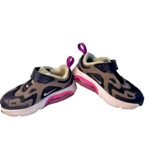 Nike Toddler Girl's -Size 9C Air Max 200 (TD) Shoes Black/Gray/Purple AT5629-004